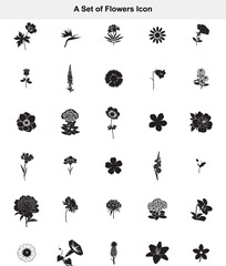 Set of Flower Icons Diverse Floral Illustrations for Design and Decor Purposes