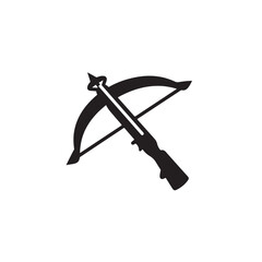 Crossbow medieval ranged weapon silhouette icon