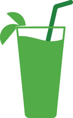 Refreshing Green Juice with Lime Garnish in Tall Glass