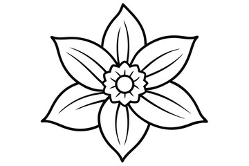 Obraz premium daffodil black and white line art on white background