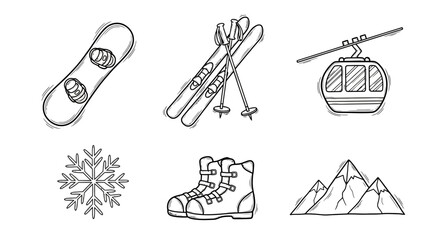 Vector26005 line winter sports