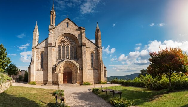 french church exterior sunny day