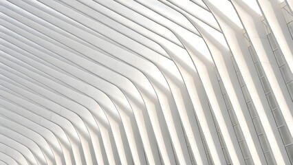 Architectural Ribbed Texture Background 8K Seamless White Curves