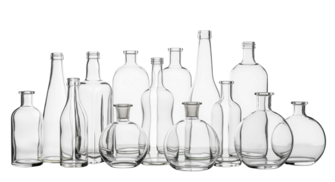 Elegance in Glass: A Collection of Clear Bottles for Design and Crafting Ideas