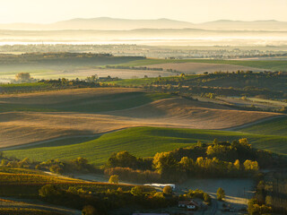 The rolling, picturesque landscape of Moravian Tuscany, Czech republic
