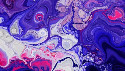 Swirling Symphony An Abstract Acrylic Pour Painting in Purple and White