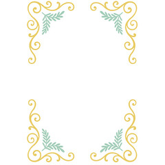 Golden Christmas Frame with Decorative Corners