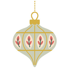 Gold Ornament with Floral Motif Illustration