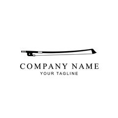Elegant black and white logo featuring a violin bow, perfect for musical businesses. © LafifahFitriyani