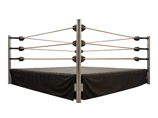 Wrestling ring with stands isolated on transparent background