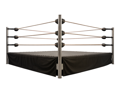 Wrestling ring with stands isolated on transparent background