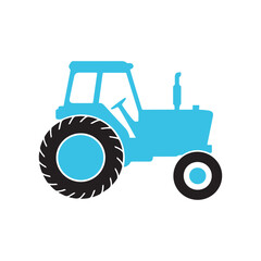 Obraz premium Tractor Icon for Agriculture and Farming Industry – Modern Farm Vehicle Illustration Perfect for Agricultural Equipment, Machinery Design, and Rural Farm Concept Graphics
