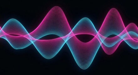 Fototapeta premium Abstract Neon Waveform