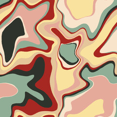 Retro Abstract Festive Seamless Pattern with Earth Tones