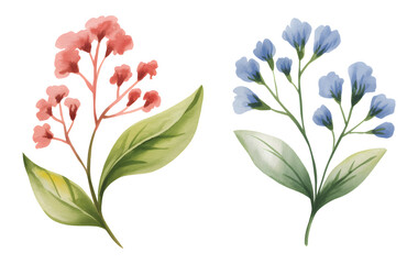 Hand painted pastel flowers in soft watercolor tones.