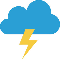 Blue cloud lightning bolt icon