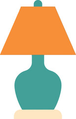 Orange lamp with teal base modern home decor