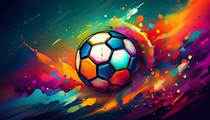 Fototapeta premium soccer background with colorful ball