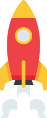 Red rocket launching space exploration future tech