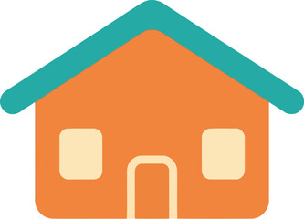Simple orange house icon