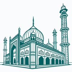 Fototapeta premium Detailed vector illustration of a mosque