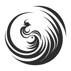 Naklejka premium Tribal Dragon Head Circle Tattoo Design Vector