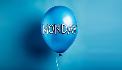 stock photo of a blue monday balloon on a blue background