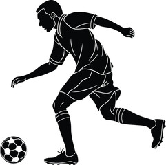 Naklejka premium soccer player motion sequence silhouette vector