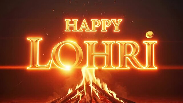 Happy Lohri Celebration With Fire, Drums, Sugarcane, And Festive Snacks For Family