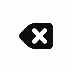 backspace delete icon sign vector