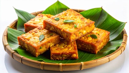 delicious fried tempeh served on a plate