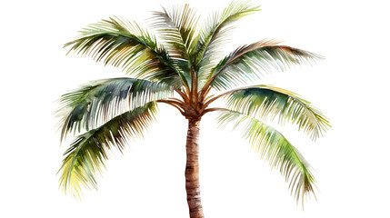 Fototapeta premium Bright green coconut tree isolated on transparent background