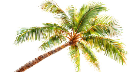 Naklejka premium Exotic beach palm illustration isolated on transparent background