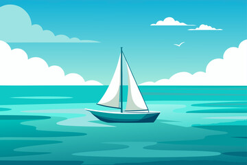 Boat on a mountain lake