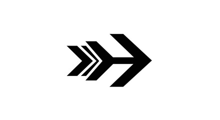 Bold triple black arrows icon pointing right in stack