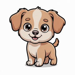 A cartoon illustration of a cute puppy