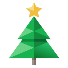 Stylized christmas tree with star icon vector illustration graphic design