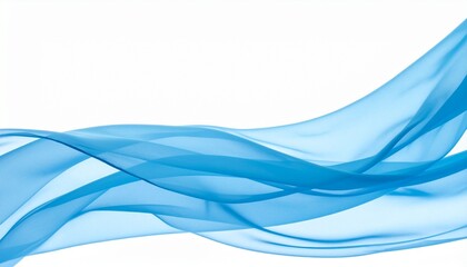 Obraz premium Semi-transparent blue fabric in motion against white background