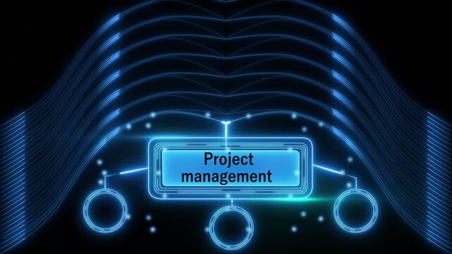 Internet, business, Technology and network concept. Project management concept. Virtual button. 4k motion animation video. isolated on black background.