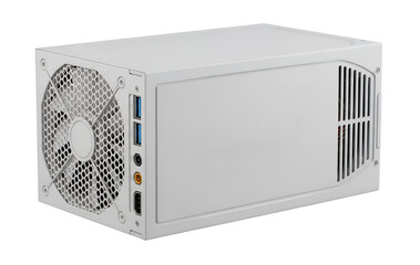 Fototapeta premium Small form factor pc isolated on transparent background for desktop computing and home entertainment