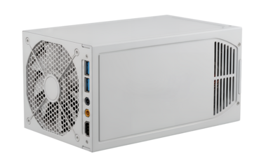 Small form factor pc isolated on transparent background for desktop computing and home entertainment