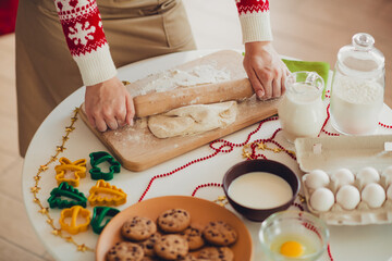 Funny holiday kitchen adventure with dough rolling and Christmas magic for family and friends