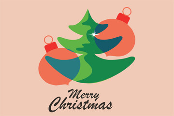 Editable sparkling christmas fir tree design with jingle bells  