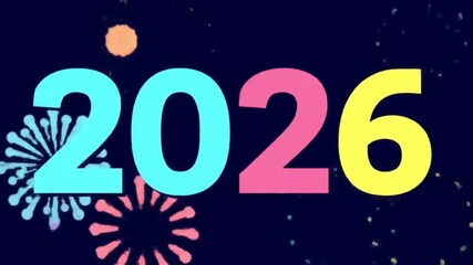 New Year Countdown: The vibrant graphic announces the year 2026, paired with festive fireworks, anticipating a new beginning.