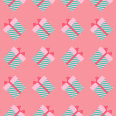 Seamless pattern with holiday boxes. Vector illustration