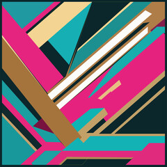 Abstract geometric patterns featuring bright colors and intricate shapes are trending for 2026