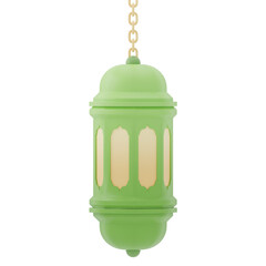 3D Render of Green Ramadan Lantern