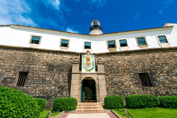 Entrance Gate of the Farol da Barra Lighthouse in Salvador City