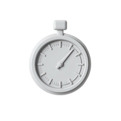 Realistic White 3D stopwatch isolated on transparent background