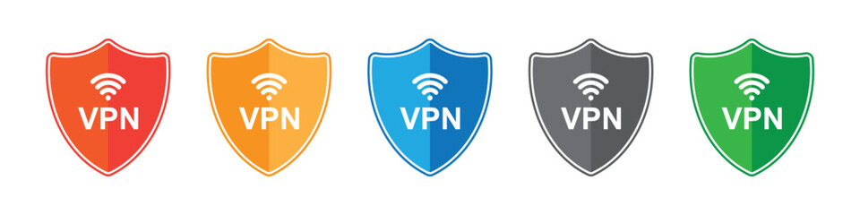 VPN shield icon concept. sign Vector wifi element. Vector illustration.